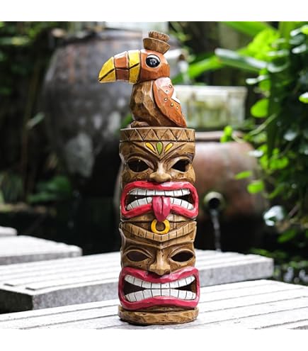 Amazon.com : Yiosax Outdoor Solar Tiki Statue 2Pcs Combination
